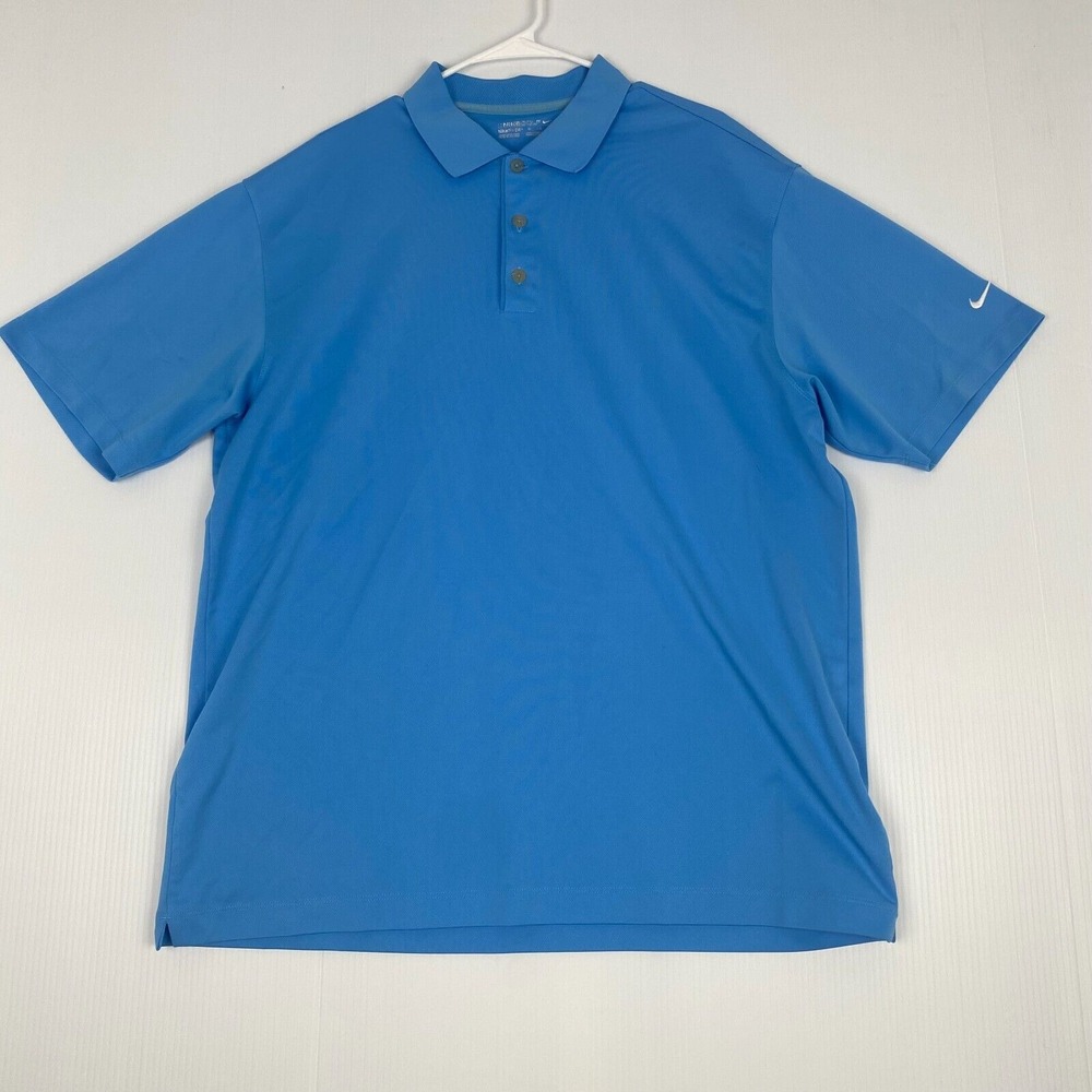 Nike Golf Shirt Mens‎ Sz XL Blue Polo Dri Fit Short Sleeve  Lightweight Used